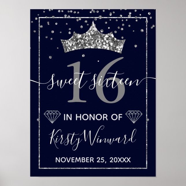 Poster Silver Diamond Confetti e Tiara (Frente)