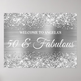 Poster Silver Glitter e Foil 50 & Fabuloso Boas-vindas