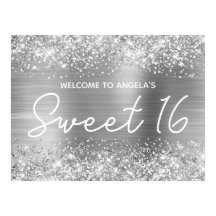 Silver Glitter e Foil Sweet 16 Boas-vindas