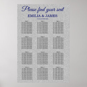 Poster Silver Glitter, Gráfico Real de Casamento