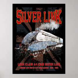 Poster Silver Link LNER Classe A4 2509 Locomotiva bandeir