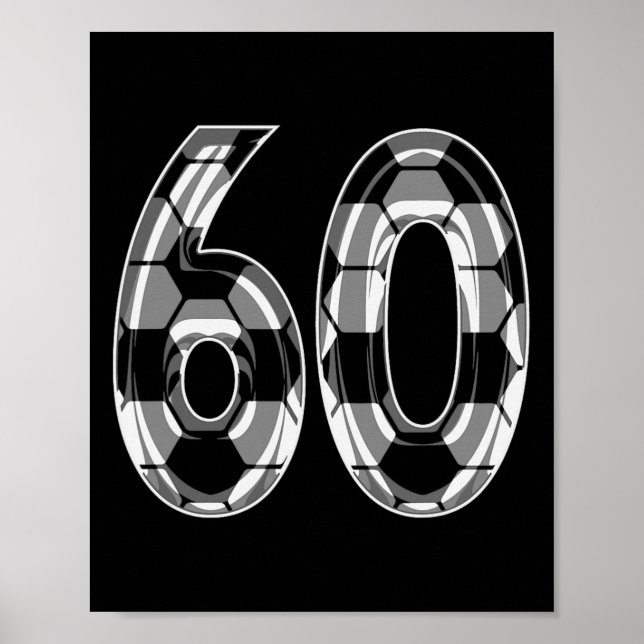 Poster Silver Soccer Pattern Number 60 Jersey Player Unif (Frente)