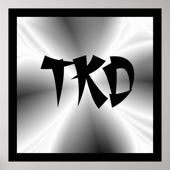Pôster Silver Taekwondo TKD (Frente)