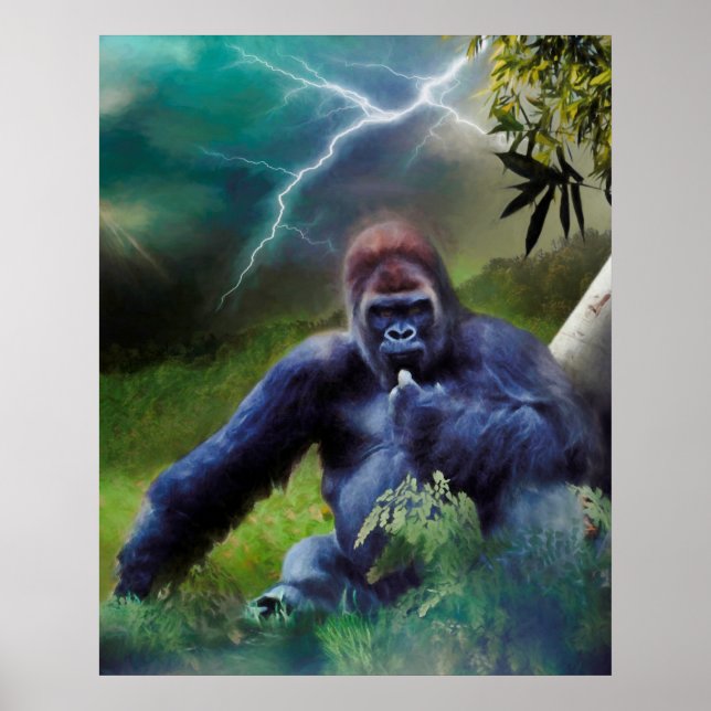POSTER SILVERBACK GORILLA JUNGLE ENLIGHTENT (Frente)