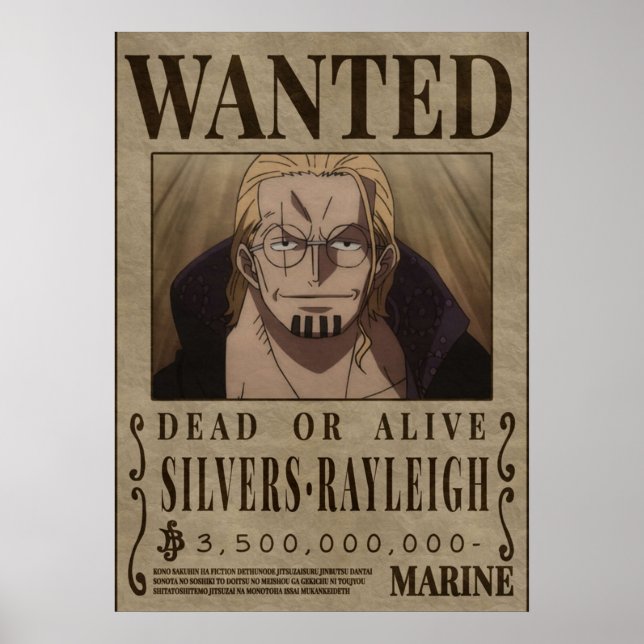 Poster Silvers Rayleigh Dark King One Piece Queria recomp (Frente)