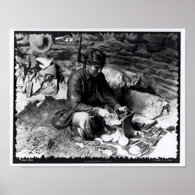 Pôster Silversmith no trabalho, c.1914 (Frente)