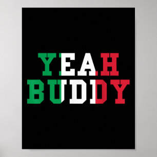 Poster Sim Buddy Tee Italiana Flag Colors Engraçado Sim B