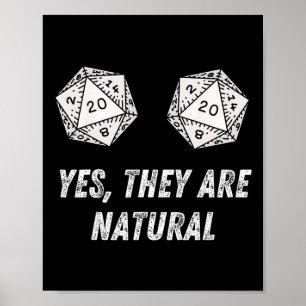 Poster Sim, Eles São D20 20 Dados Naturais Engraçado Rpg