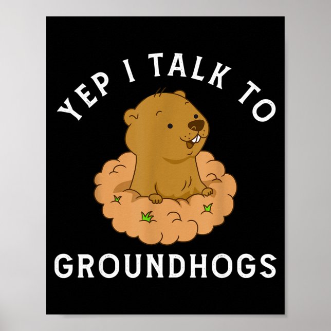 Poster Sim, eu falo com marmotas - Dia da Marmota engraça (Frente)