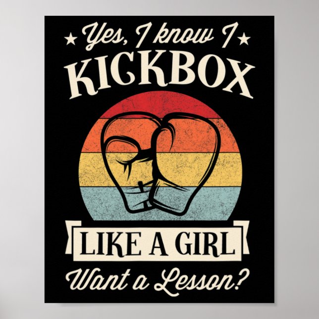Poster Sim, eu sei que eu faço kickboxing como uma garota (Frente)