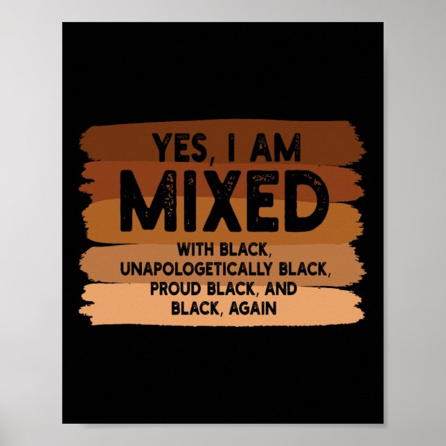 Poster Sim, Eu Sou Misturado Com A Bandeira Blm De Melani (Frente)