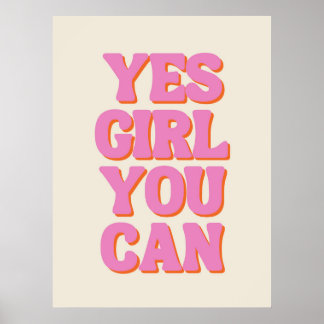 Poster Sim Garota Você Pode, Citação Feminina