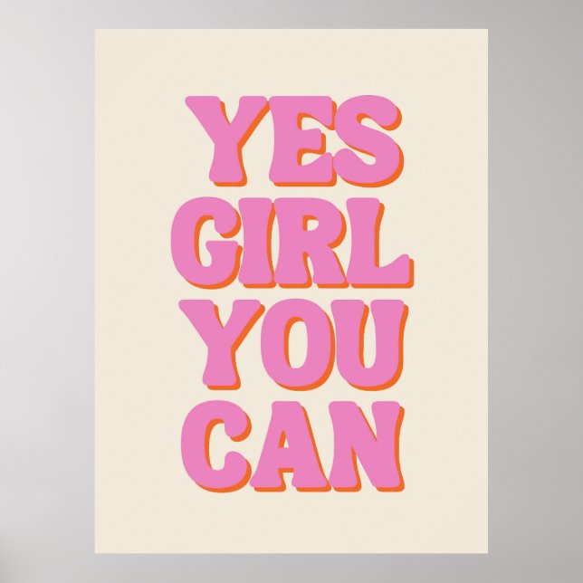 Poster Sim Garota Você Pode, Citação Feminina (Frente)