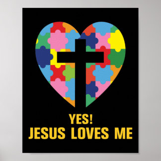 Poster Sim, Jesus me ama coração autista