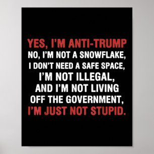Poster Sim, Sou Anti-Trump Não Sou Um Floco De Neve, Só N