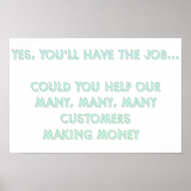 Poster Sim, você terá o emprego nº 2 (Frente)