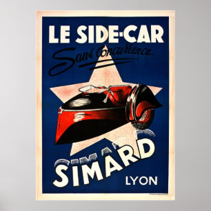 Pôster Simard - carro lateral do Le - vintage de Lyon