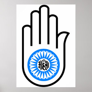 Poster Símbolo Ahimsa Hindu Budista Jainista Jainismo Mão