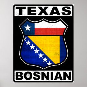 Poster Símbolo Americano do Texas Bósnio