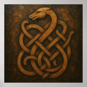 Poster Símbolo Antigo Nó de Serpente Nórdico