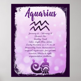 Poster Símbolo astrologico Aquário Horoscópio Zodiac Símb