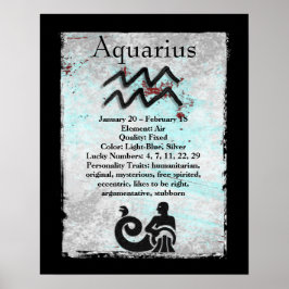 Poster Símbolo astrologico Aquário Horoscópio Zodiac Símb