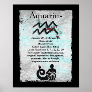 Poster Símbolo astrologico Aquário Horoscópio Zodiac Símb