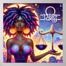 Poster Símbolo astrológico do horóscopo Libra Zodiac