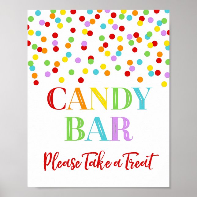 Poster Símbolo Bar Candy Rainbow Confetti (Frente)
