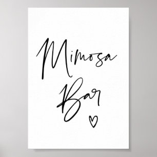 Poster Símbolo Bar Moderno Mimosa Para Noivado De Casamen