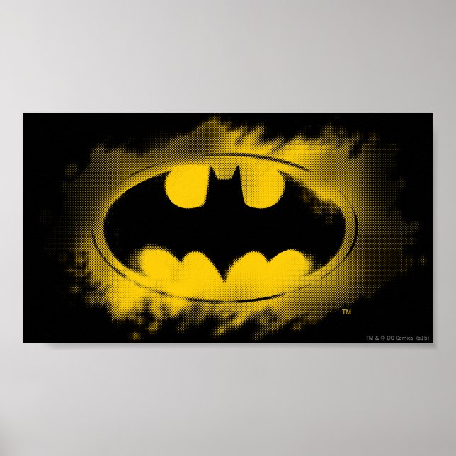Pôster Símbolo Batman | Logotipo preto e amarelo (Frente)