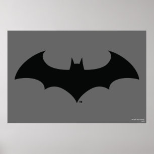 Pôster Símbolo Batman   Logotipo Silhuette Bat Simples