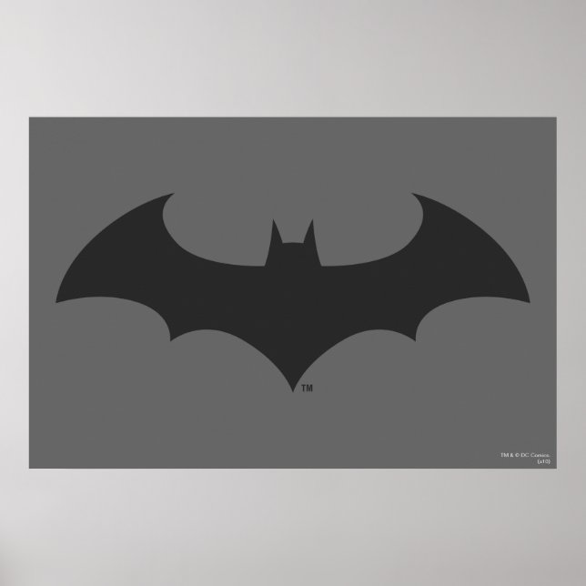 Pôster Símbolo Batman | Logotipo Silhuette Bat Simples (Frente)