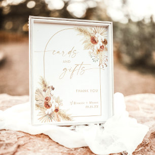 Poster Símbolo Boho Beige Cards & Gifts Arch Pampas Gra