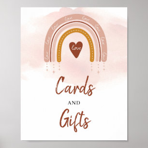 Poster Símbolo Boho Blush Pink Rust Rainbow Cards e pres