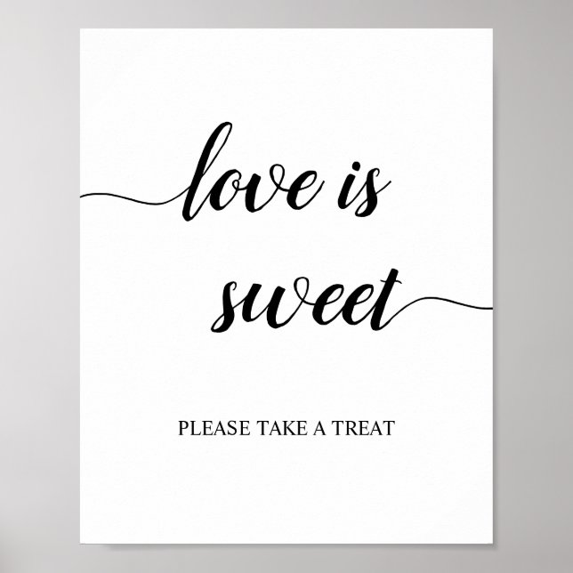 Poster Símbolo Caligráfico Script Wedding Love is Sweet S (Frente)
