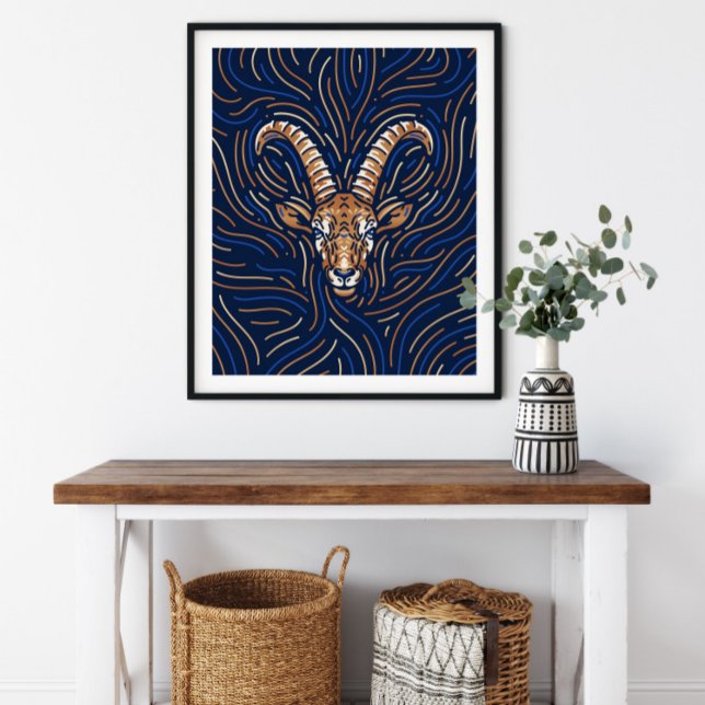 Poster Símbolo Capricorn Zodiac | Zodiac Digital Impressã (Criador carregado)