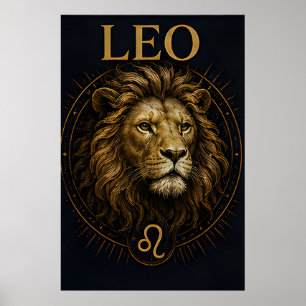 Poster Símbolo Celeste de Astrologia do Zodíaco de Leão L