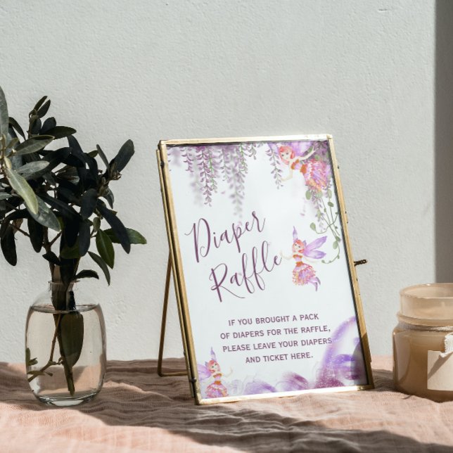 Poster Símbolo Chá de fraldas Fralda Raffle do tema Fada  (Criador carregado)