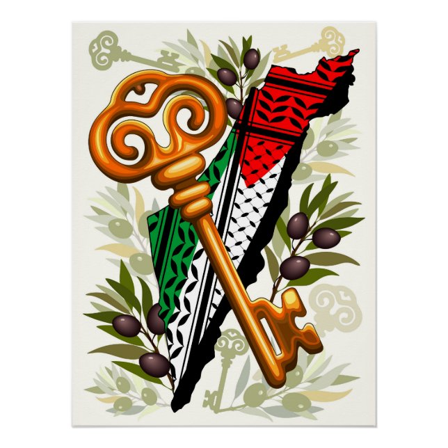 Pôster Símbolo chave palestino do direito de retorno (Frente)