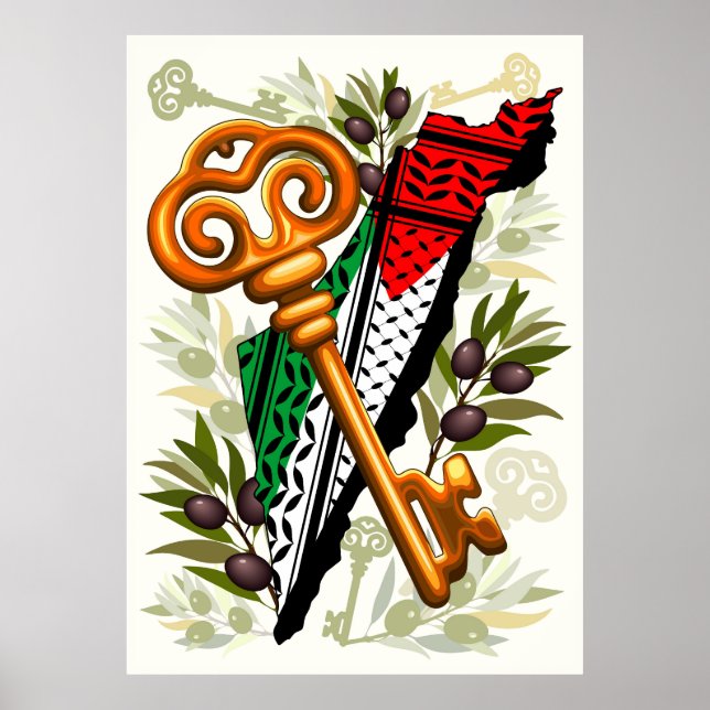 Poster Símbolo chave palestino do direito de retorno (Frente)