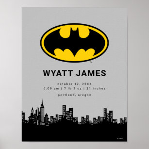 Poster Símbolo Classic Batman   Novas Estatísticas de Nas