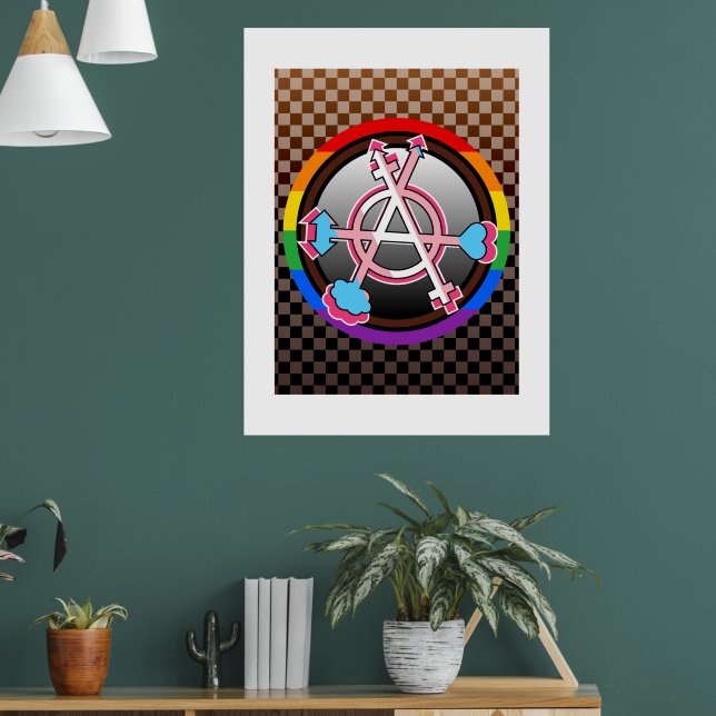 Poster Símbolo da Anarquia de Gênero, Emblema no Tabuleir (Sala de Estar 1)