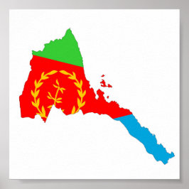 Poster Símbolo da bandeira eritreia forma silhueta