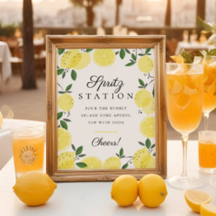 Poster Símbolo da Estação Spritz de Lemon Yellow Citrus A
