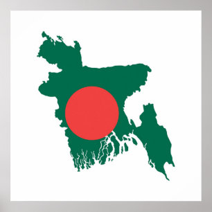 Pôster símbolo da forma do mapa da bandeira de país de