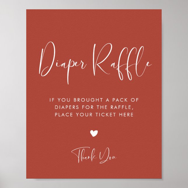 Poster Símbolo da Fralda Raffle do Elegante e Moderno Ter (Frente)