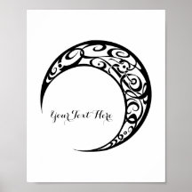 Símbolo da Lua Tribal Personalizada