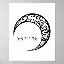 Poster Símbolo da Lua Tribal Personalizada