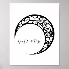 Poster Símbolo da Lua Tribal Personalizada